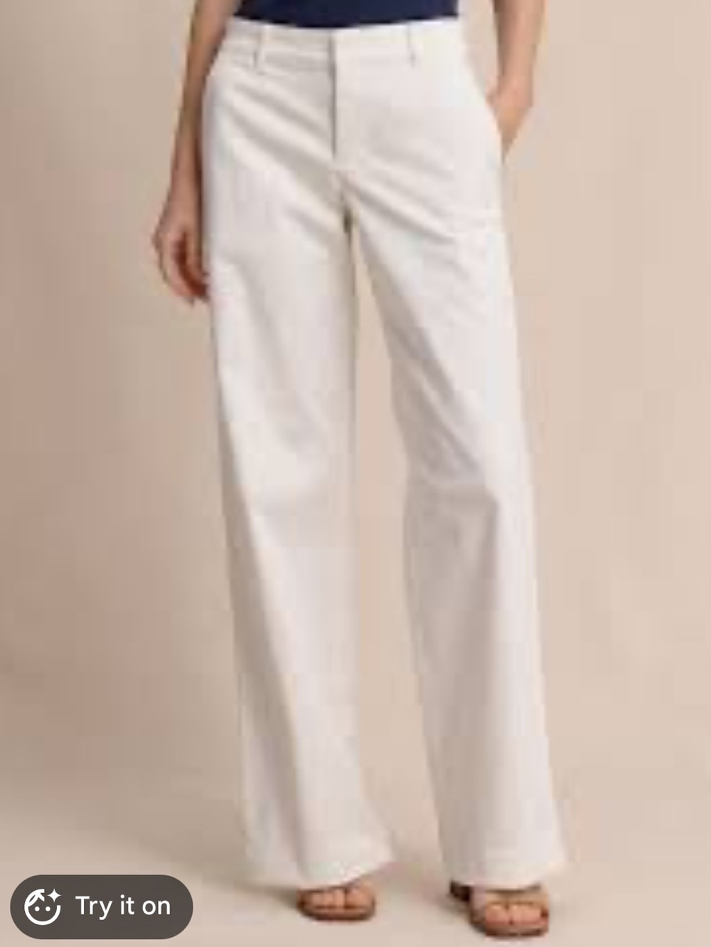 Cream Wide Leg Trousers